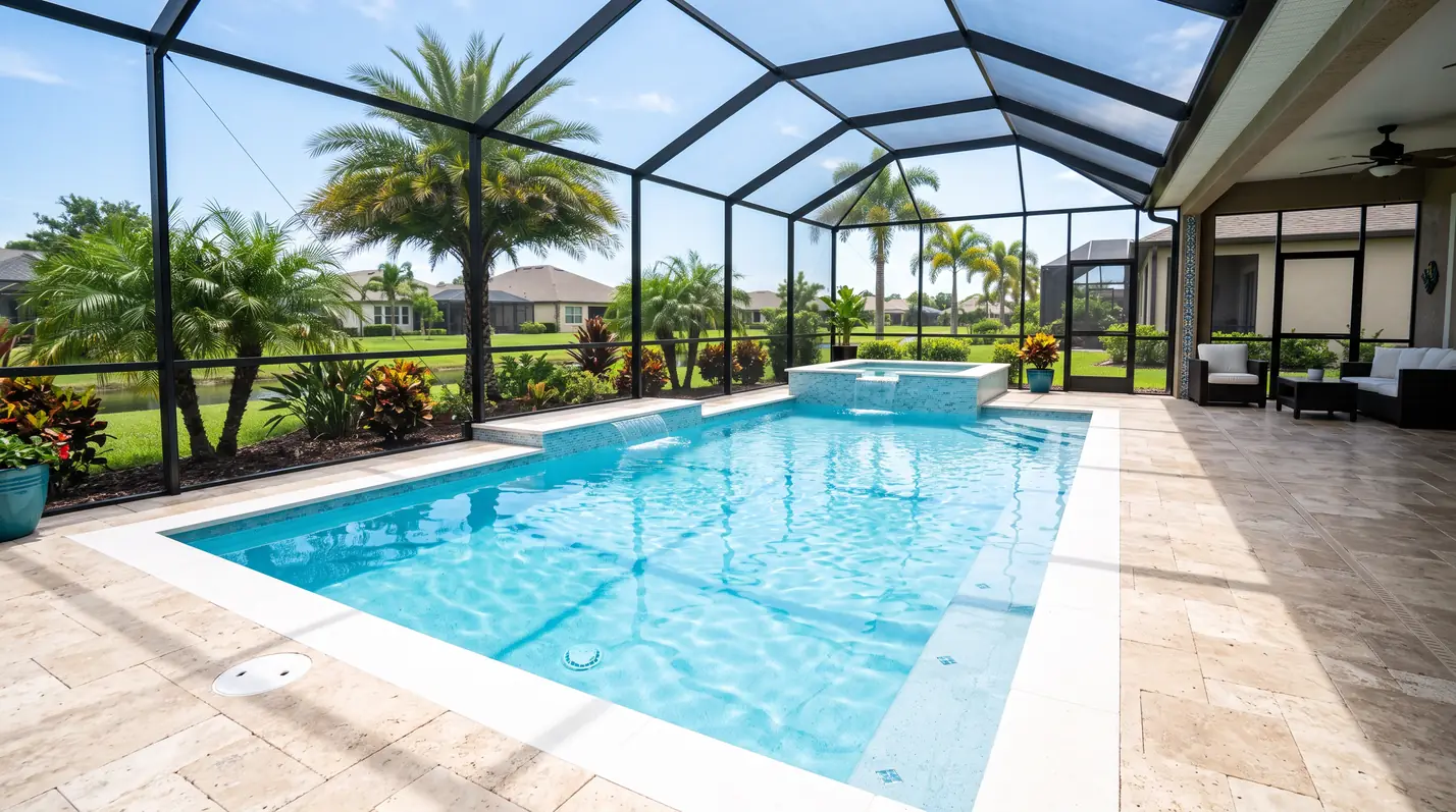 A freshly resurfaced pool in Winter Garden, FL