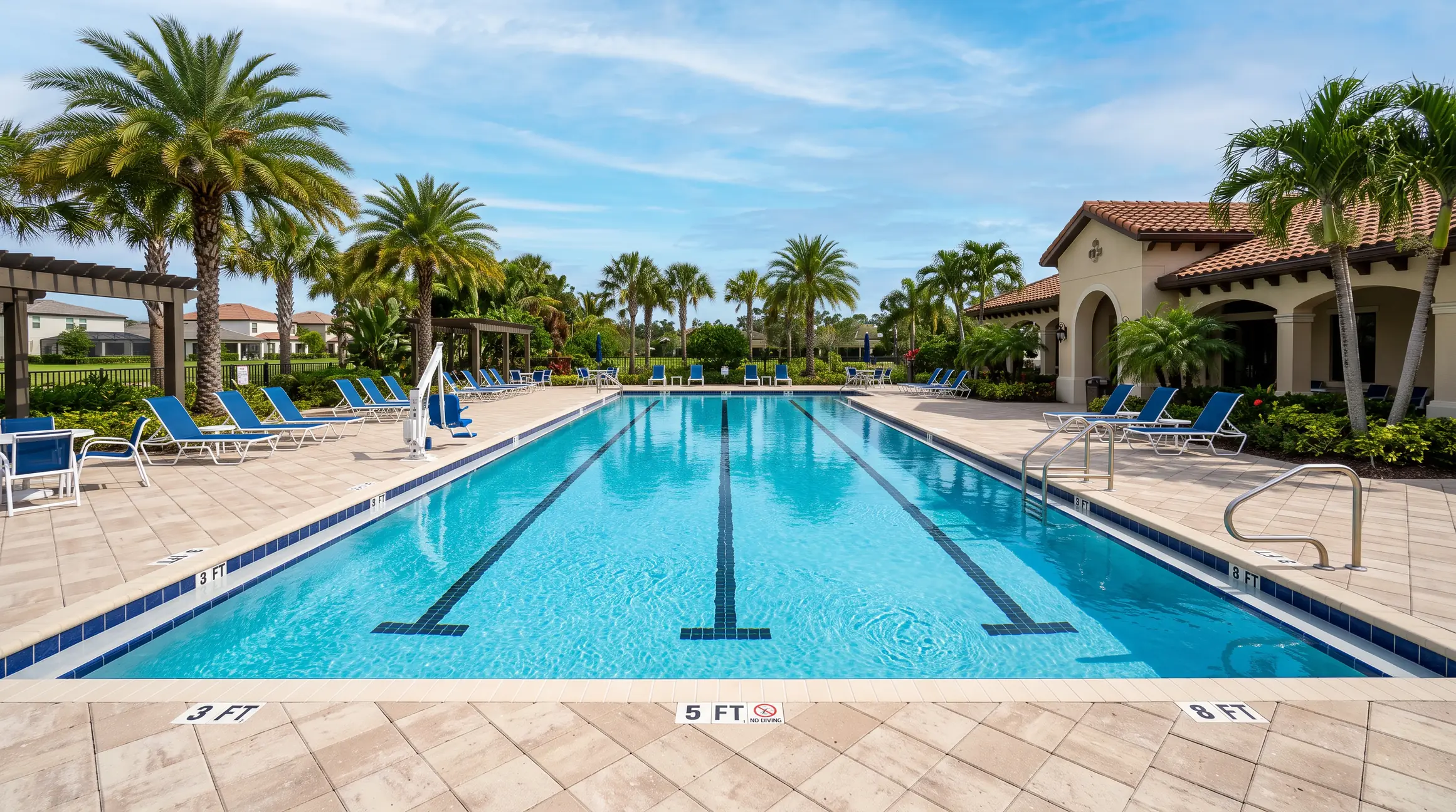 After: same community pool freshly resurfaced