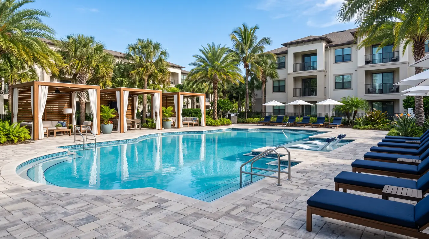 Renovated resort-style community pool in Winter Garden, FL