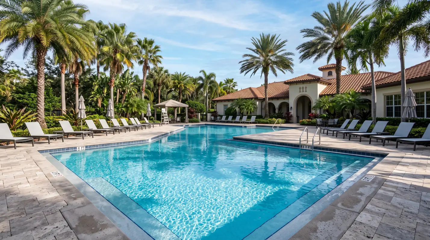 Resurfaced community pool at a Winter Garden neighborhood